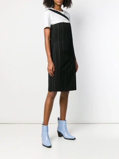 Pre-owned Versace Pinstriped Mini Dress In Black