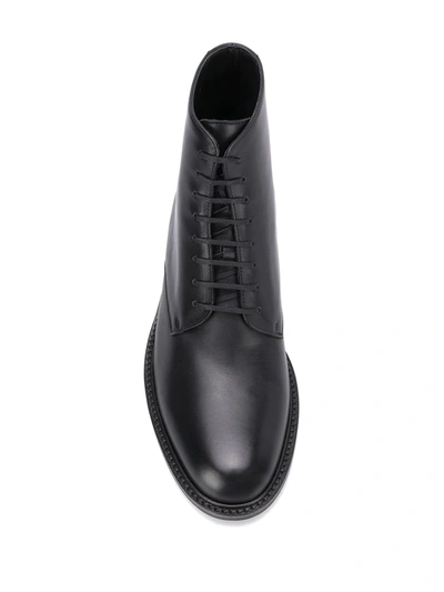 Saint Laurent Army Laced Ankle Boots In Black