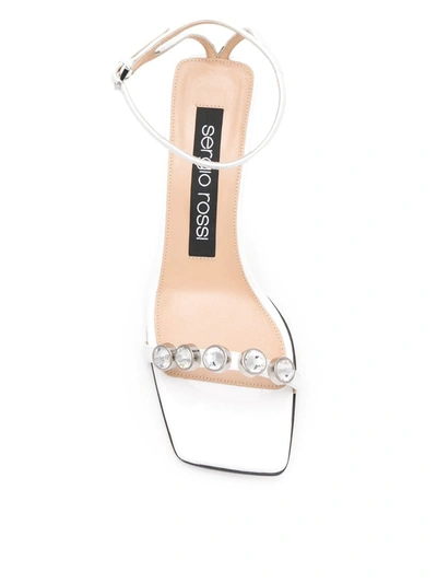 Shop Sergio Rossi Sr1 60mm Crystal-embellished Sandals In White
