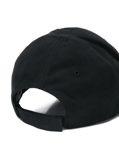 Shop Balenciaga Logo-embroidered Baseball Cap In Black