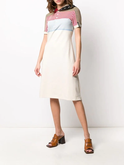 Shop Y/project Short Sleeve Polo Dress In Neutrals