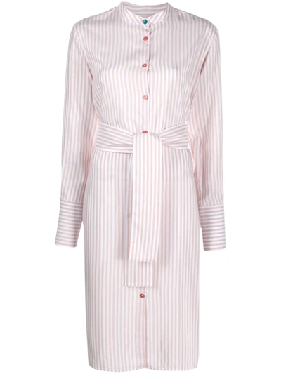 Shop Ps By Paul Smith Striped Shirt Dress In Pink