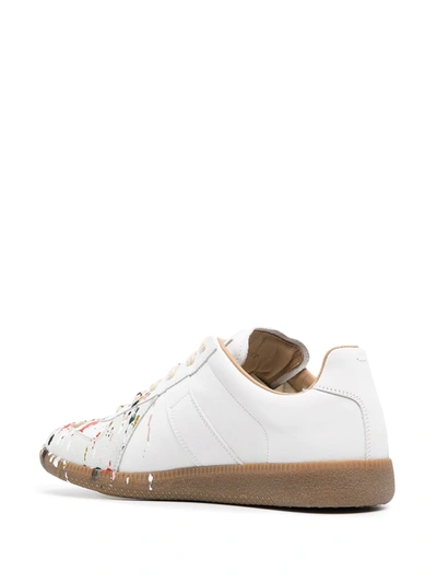 Shop Maison Margiela Replica Paint-splatter Sneakers In White