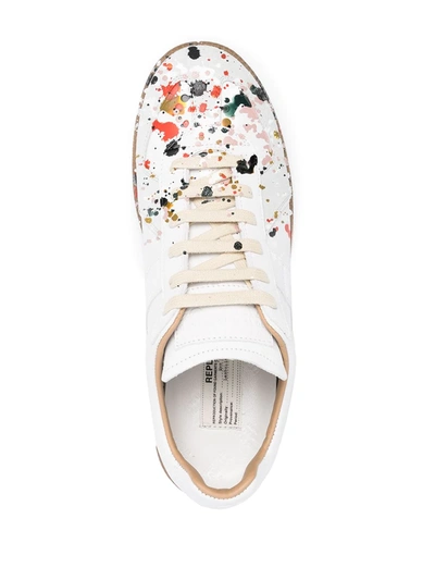 Shop Maison Margiela Replica Paint-splatter Sneakers In White