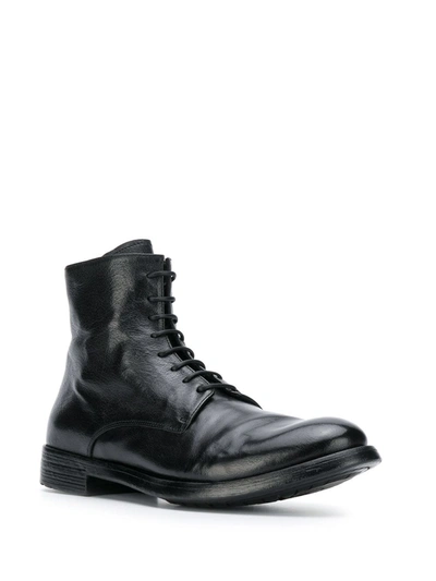 Shop Officine Creative Flat Lace-up Boots In Black
