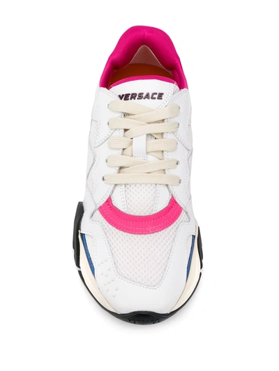 Shop Versace Squalo Sneakers In White