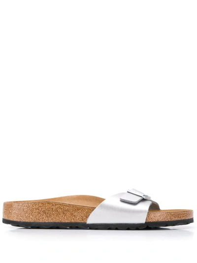 Shop Birkenstock Madrid Oiled Sandals In Silver