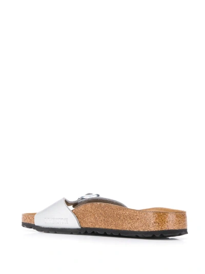 Birkenstock Madrid Graceful Pearl White Birko-flor Mules In Silver