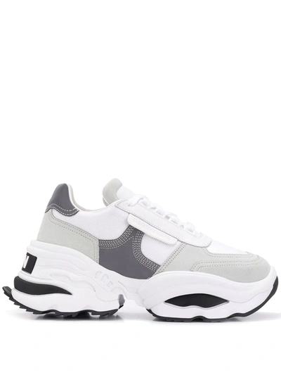 DSQUARED2 COLOUR BLOCK SNEAKERS - 白色