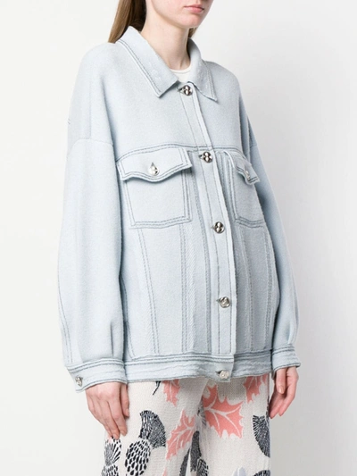 Shop Barrie Stitch-detail Oversized Jacket In Blue