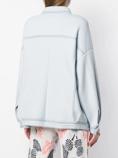 Shop Barrie Stitch-detail Oversized Jacket In Blue