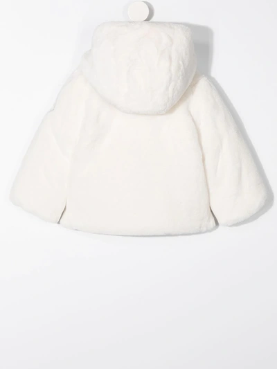 Shop Moncler Hooded Down-feather Jacket In White