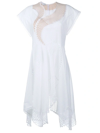 Shop Stella Mccartney Asymmetric Mesh Dress In White