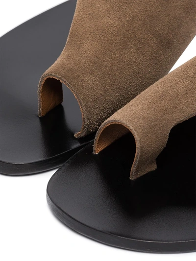 Shop Atp Atelier Rosa Suede Sandals In Brown