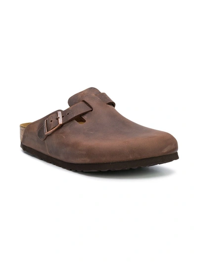 Shop Birkenstock Boston Mule Sandals In Brown