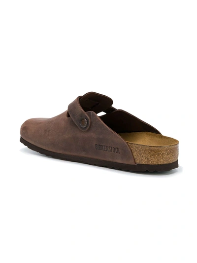Shop Birkenstock Boston Mule Sandals In Brown
