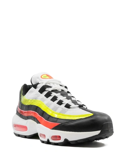 Shop Nike Air Max 95 Se "solar Red" Sneakers In Black