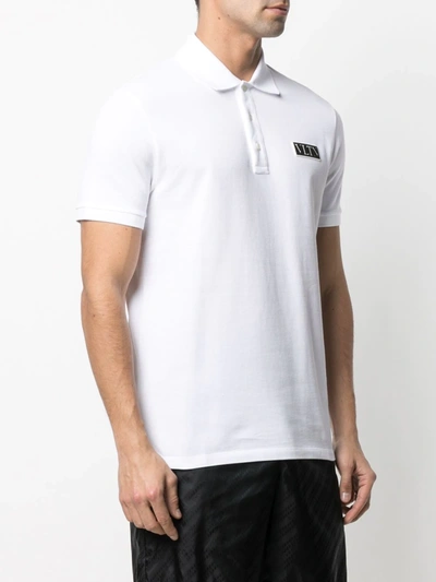 Shop Valentino Vltn Logo Patch Polo Shirt In White