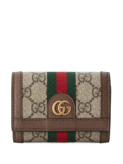 Shop Gucci Ophidia Bi-fold Wallet In Brown