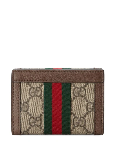 Shop Gucci Ophidia Bi-fold Wallet In Brown