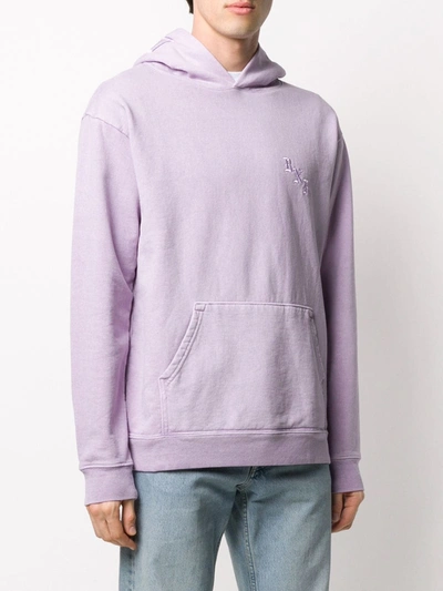 Shop Bornxraised Embroidered Logo Hoodie In Purple