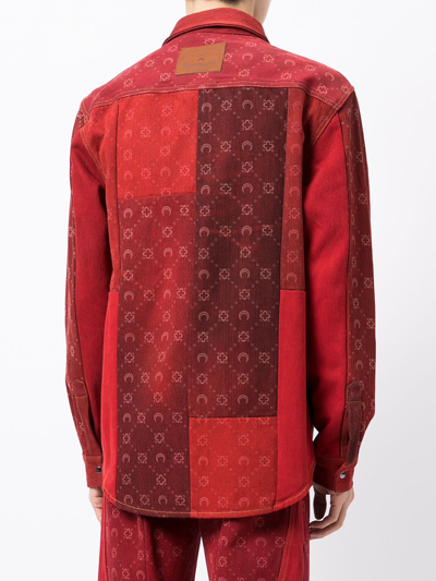 Shop Marine Serre Panelled Cotton Shirt In Rot