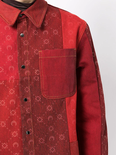 Shop Marine Serre Panelled Cotton Shirt In Rot