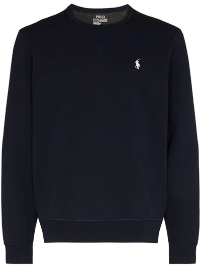 Shop Polo Ralph Lauren Logo-embroidered Sweatshirt In Blue