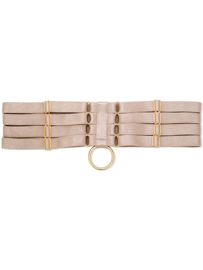 Shop Bordelle Allegra Strap Garters In Neutrals