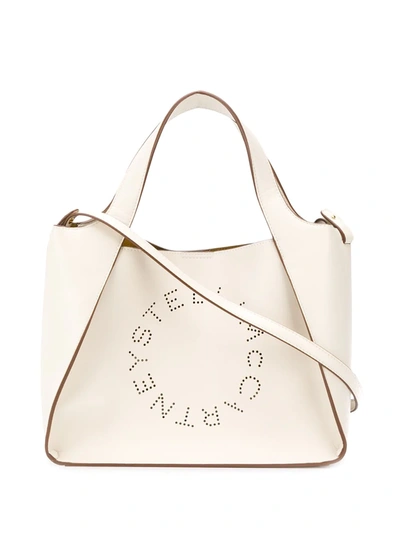 Shop Stella Mccartney Small Stella Logo Tote In White