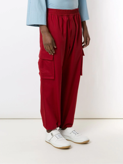 Shop Àlg Chino Cargo Trousers In Red