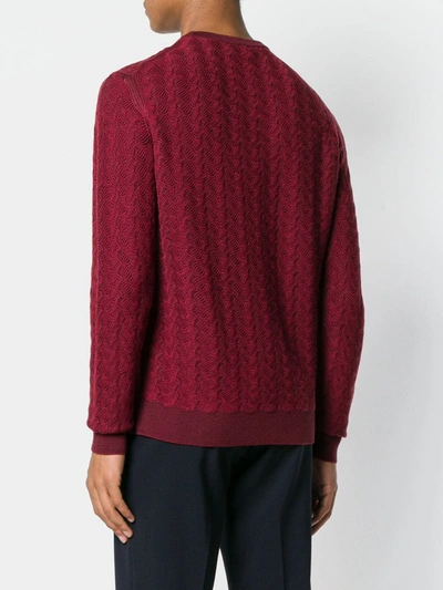 Shop Etro Woven Patterned Jumper In Red