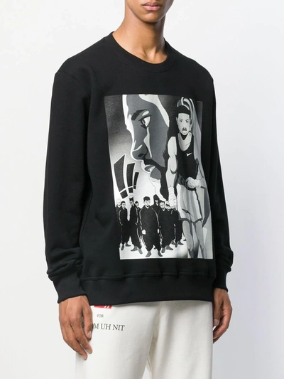 Shop Ih Nom Uh Nit Creed Print Sweatshirt In Black