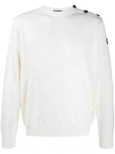 Shop Paul & Shark Button Shoulder Jumper In White