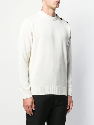 Shop Paul & Shark Button Shoulder Jumper In White