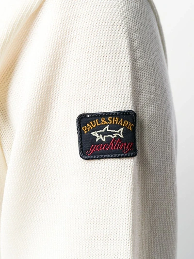 Paul & Shark Button Shoulder Jumper In White