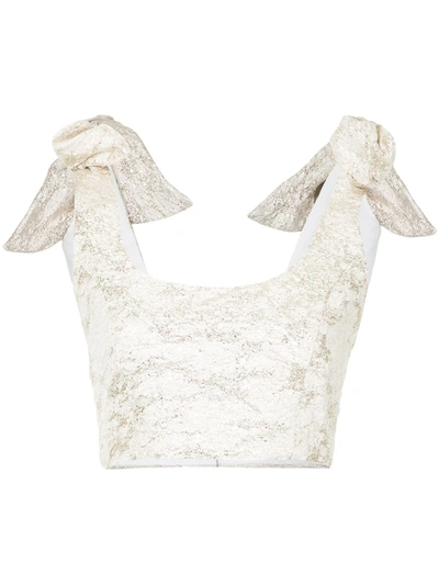 Shop Bambah Camelia Bow Top In Metallic