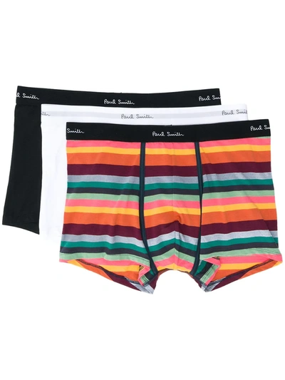 Shop Paul Smith Plain And Stripe Boxer 3 Pack In Black