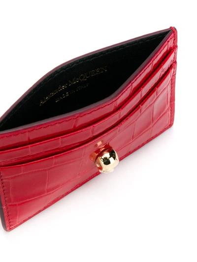 Shop Alexander Mcqueen Skull Cardholder In Red