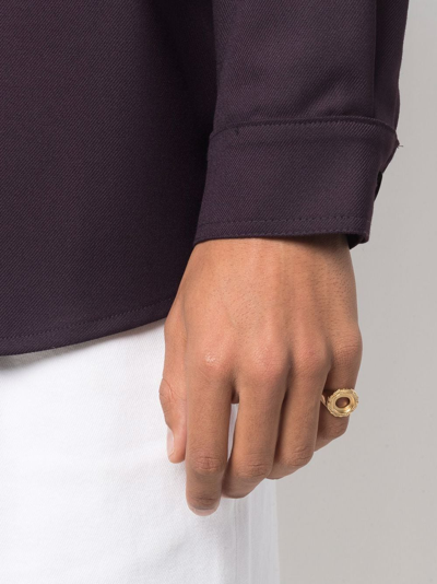 Maria Black Pop Moss Ring In 金色