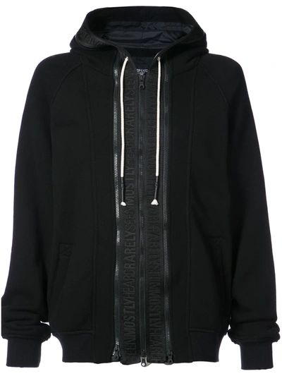 Shop Mostly Heard Rarely Seen Zip Front Hoodie In Black