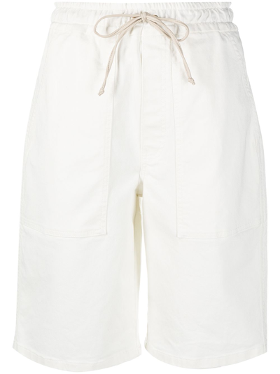Shop Nanushka Drawstring Knee-length Shorts In White