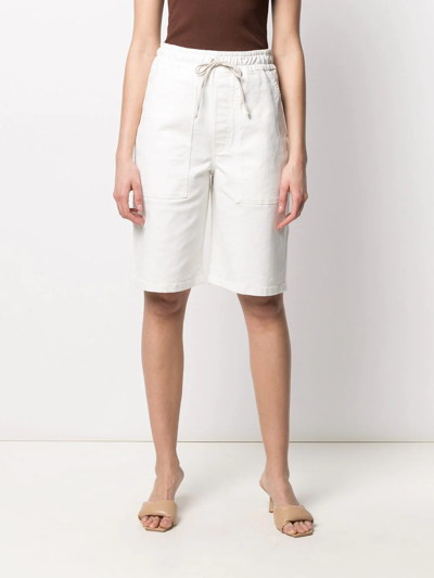Shop Nanushka Drawstring Knee-length Shorts In White