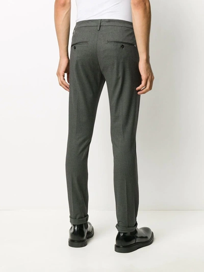 Shop Dondup Check Straight-leg Trousers In Black