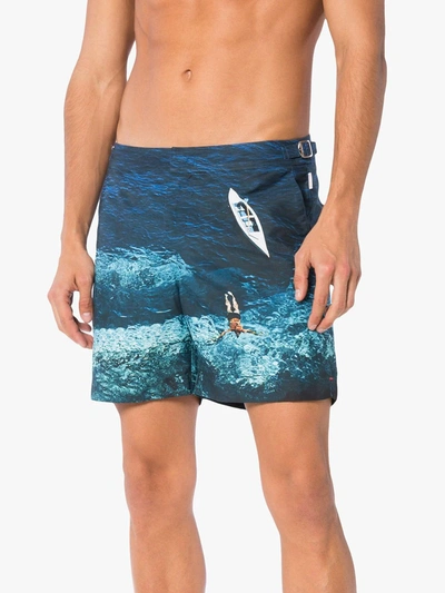 Shop Orlebar Brown Deep Sea Swim Shorts In Blue