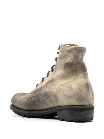 Shop Ajmone Worn Effect Boots In Neutrals