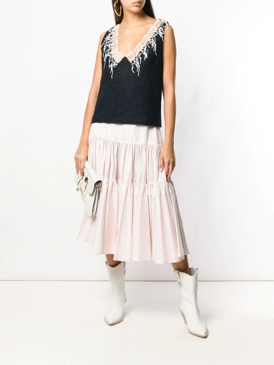 Shop Calvin Klein 205w39nyc Full Midi Skirt In Pink