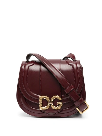 Shop Dolce & Gabbana Dg Plaque Saddle Bag In Red