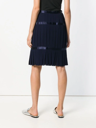 Pre-owned Saint Laurent Pleated Mid-length Skirt In Blue