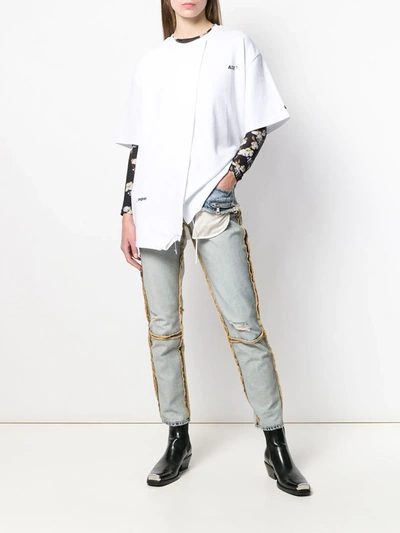 UNRAVEL PROJECT INSIDE-OUT DRAWSTRING JEANS - 蓝色